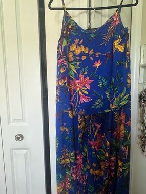 Cynthia Rowley Floral V-Neck Cami Tank Top - Blue with matching palazzo pant.